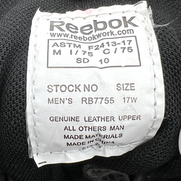 Reebock Mens Size 17W Leather Work Boots RB7755 Composite Toe NWT - Picture 9 of 10